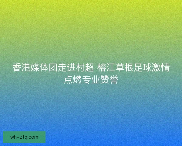 香港媒体团走进村超 榕江草根足球激情点燃专业赞誉
