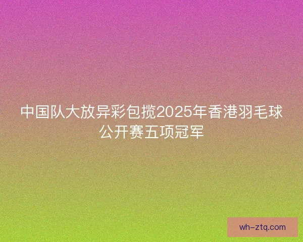 中国队大放异彩包揽2025年香港羽毛球公开赛五项冠军